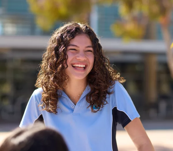 Girl laughing close up